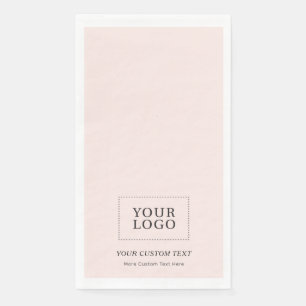 Eenvoudig Blush Roze Aangepast Zakelijk Logo Promo Servet