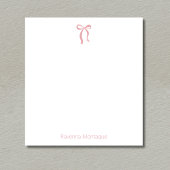 Eenvoudig Blush Roze Boog Script Aangepaste Naam S Notitieblok
