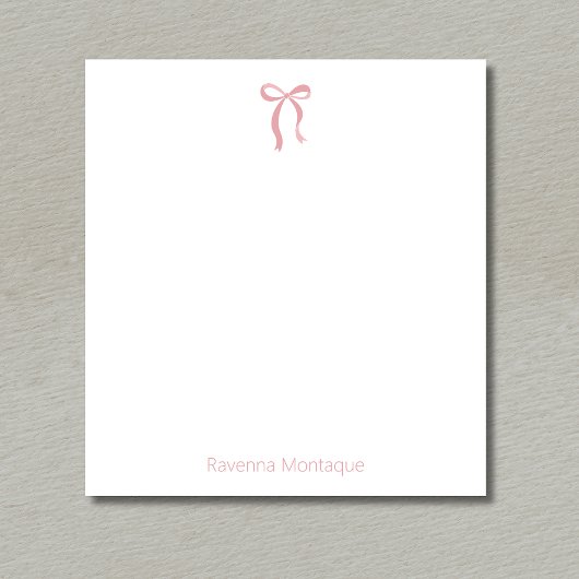 Eenvoudig Blush Roze Boog Script Aangepaste Naam S Notitieblok