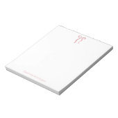 Eenvoudig Blush Roze Boog Script Aangepaste Naam S Notitieblok (Linkerzijde)