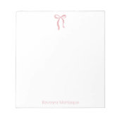 Eenvoudig Blush Roze Boog Script Aangepaste Naam S Notitieblok (Voorkant)