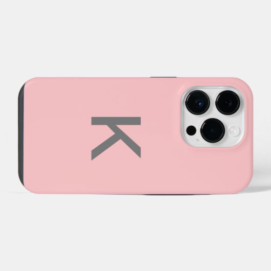 Eenvoudig Blush Roze Chic Monogram Aangepast iPhone Hoesje (Achterkant horizontaal)