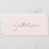 Eenvoudig Blush Roze Elegant Modern Cadeaubon (Voorkant)