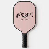 Eenvoudig Blush Roze Hart Script Mom Opgericht Est Pickleball Paddle (Voorkant)