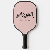 Eenvoudig Blush Roze Hart Script Mom Opgericht Est Pickleball Paddle (Achterkant)