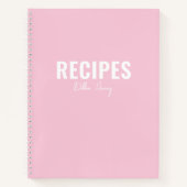 Eenvoudig  Blush Roze Monogram Recept Journal Notitieboek (Voorkant)