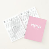 Eenvoudig  Blush Roze Monogram Recept Journal Notitieboek (Binnen)
