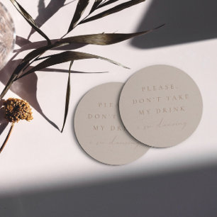 Eenvoudig Blush Roze Neem mijn Drink niet, ik ben Ronde Kartonnen Onderzetter
