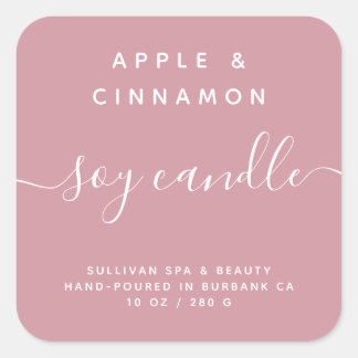 Eenvoudig Blush Roze Soy Candle Label