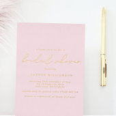 Eenvoudig Blush Vrijgezellenfeest Gold Folie Uitnodiging