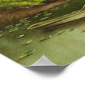 Eenvoudig Boat op Pond met Lily Pads Poster (Hoek)
