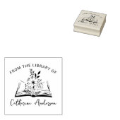 Eenvoudig boek met bloemen, uit de bibliotheek van rubberstempel (Gestempeld)