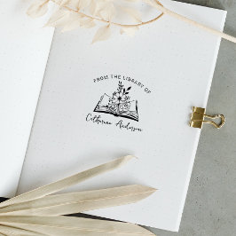 Eenvoudig boek met bloemen, uit de bibliotheek van rubberstempel