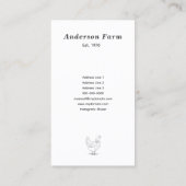 Eenvoudig Boerderij Fresh Eggs met Hen Vertical Visitekaartje (Achterkant)