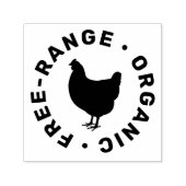 Eenvoudig Boerderij Verse Eieren Kippensilhouet Zelfinktende Stempel (Design)