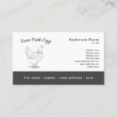 Eenvoudig Boerderij Verse Eieren met Hen Visitekaartje (Voorkant)