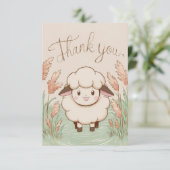 Eenvoudig boerderijschaap bedankkaart (Staand voorkant)