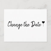 Eenvoudig Boheems Script Wit Wijzig de Datum Briefkaart (Voorkant)