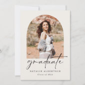 Eenvoudig Boho Arch Foto Afstuderen Aankondiging (Voorkant)