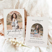 Eenvoudig Boho Arch Foto Afstuderen Aankondiging