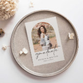 Eenvoudig Boho Arch Foto Afstuderen Aankondiging