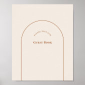 Eenvoudig Boho Arch Ivory Wedding Guest Book Sign Poster (Voorkant)