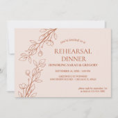 Eenvoudig Boho Bloemen Terracotta repetitie diner Kaart (Voorkant)