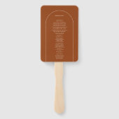 Eenvoudig Boho Boog Terracotta Huwelijksprogramma Handwaaier (Achterkant)