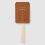 Eenvoudig Boho Boog Terracotta Huwelijksprogramma Handwaaier (Voorkant)