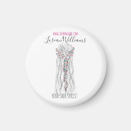 Eenvoudig Boho Bruidskapsel Stylist Romantische Bl Magneet (Voorkant)