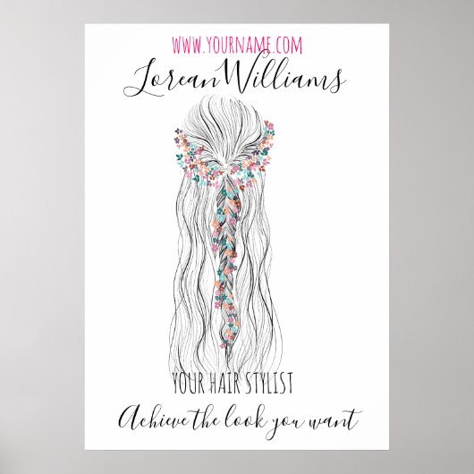 Eenvoudig Boho Bruidskapsel Stylist Romantische Bl Poster (Voorkant)