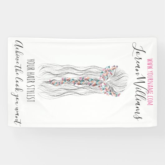 Eenvoudig Boho Bruidskapsel Stylist Romantische Bl Spandoek (Horizontaal)