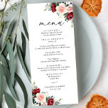 Eenvoudig Boho Burgundy Blush Floral Wedding Menu<br><div class="desc">Dit aanpasbare Ceremony-programma is ontworpen om te coördineren met ons Romantic Blooms-collectie en biedt waterverf-schotwit en bloemen met grijze bladeren in combinatie met een klastige serif lettertype en elegante kalligrafietekst. Overeenkomende objecten beschikbaar.</div>