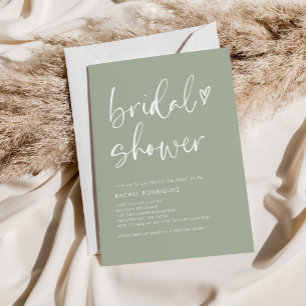 Eenvoudig Boho Handgeschreven Sage Green Vrijgezel Kaart