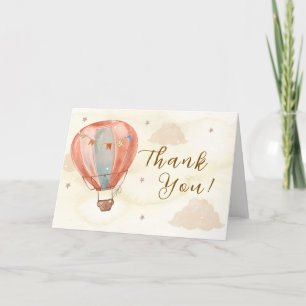 Eenvoudig Boho  Hete Luchtballon Baby shower Bedankkaart