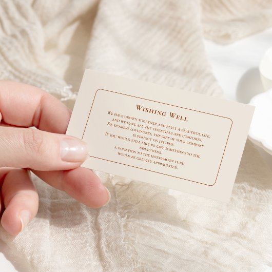 Eenvoudig boho Ivory Wedding Goed Informatiekaartje