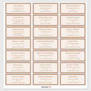 Eenvoudig Boho Ivory Wedding Guest Adres Sticker