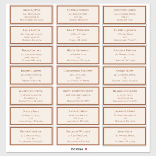 Eenvoudig Boho Ivory Wedding Guest Adres Sticker (Vel)