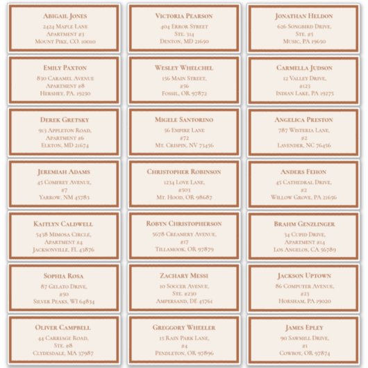 Eenvoudig Boho Ivory Wedding Guest Adres Sticker (Voorkant)