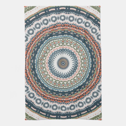 Eenvoudig Boho Mandala-ontwerp Theedoek (Verticaal)