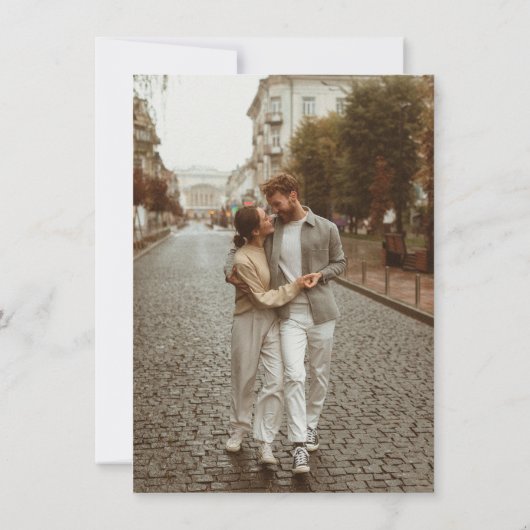 Eenvoudig Boho Modern minimalistisch fotohuwelijk Kaart (Achterkant)