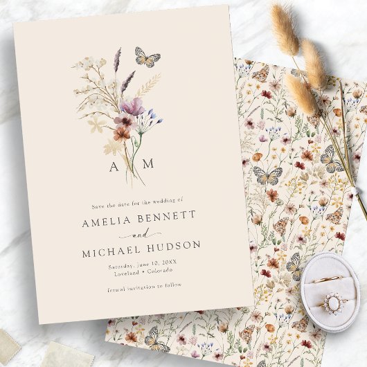 Eenvoudig Boho Persoonlijke Initialen Save The Date