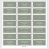 Eenvoudig Boho Sage Green Wedding Guest Adres Sticker (Vel)