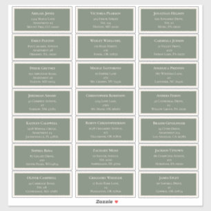 Eenvoudig Boho Sage Green Wedding Guest Adres Sticker