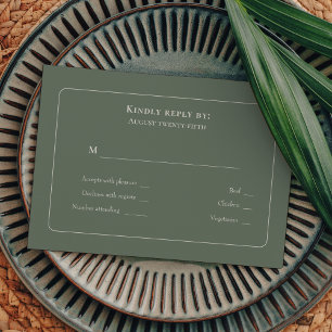 Eenvoudig Boho Sage Green Wedding Menu Keuze RSVP