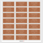 Eenvoudig Boho Terracotta Wedding Guest Adres Sticker<br><div class="desc">Dit Eenvoudige Boho Terracotta Wedding Guest Address Sticker-ontwerp biedt een geavanceerd gedempt palet van neutraal ivoor dat is gekoppeld aan een prachtige mix en opties voor roestterracotta, sage green en plum. De onderverklaarde elegantie van eenvoudige typografie en zachte bogen creëer een verzachtend en gepolijst estheticum met een klassieke, minimalistische stijl....</div>