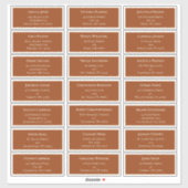 Eenvoudig Boho Terracotta Wedding Guest Adres Sticker (Vel)