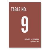 Eenvoudig Boho Typografie Weddenschap Tabelnummer Kaart (Achterkant)