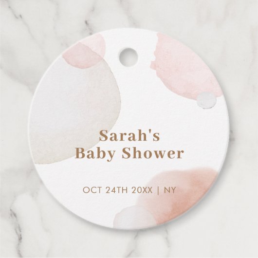 Eenvoudig Boho Waterverf Abstract Baby shower Bedankjes Labels (Voorkant)