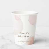 Eenvoudig Boho Waterverf Abstract Baby shower Papieren Bekers (Achterkant)